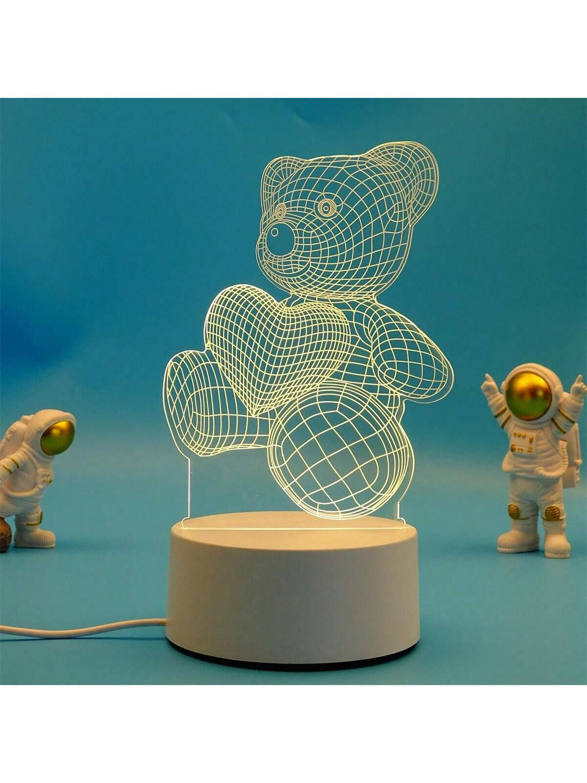 1 Peça Luz Noturna De Decoração De Coração Acrílico 3d Para Natal Futebol, Ursinho De Pelú... | SHEIN