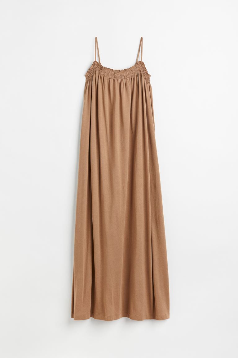 Long, relaxed-fit dress in jersey made from a modal and cotton blend. Narrow, adjustable shoulder... | H&M (US)