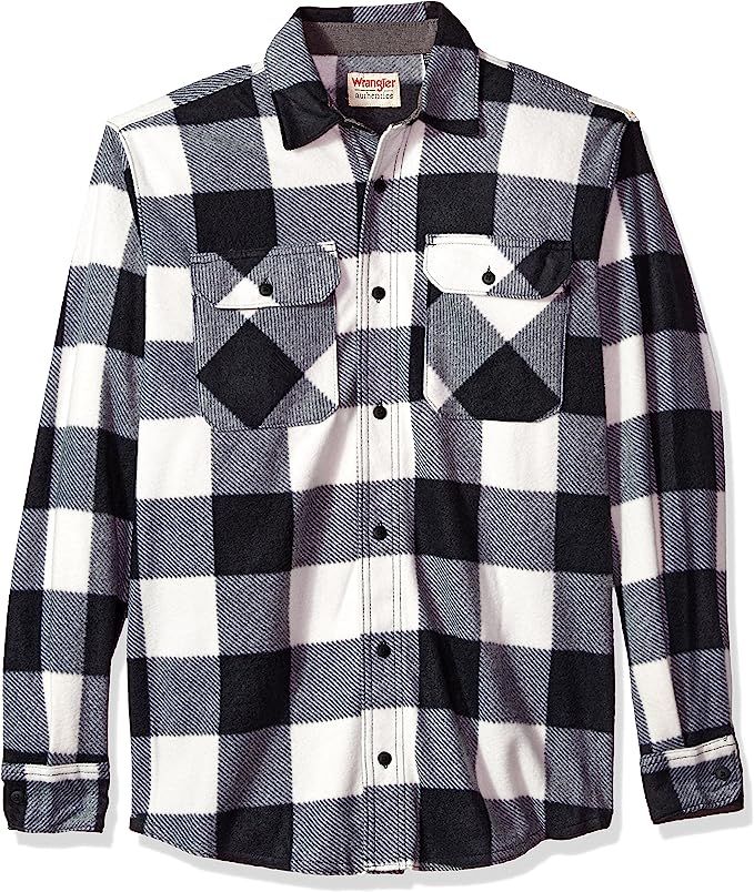 Wrangler Authentics Men's Long Sleeve Heavy Weight Fleece Shirt | Amazon (US)
