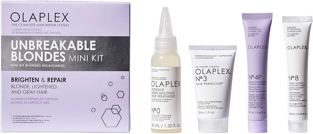 Olaplex Unbreakable Blondes Haircare Mini Kit: Brighten & Repair, No. 0, 3, 4P, 8, Reduces Breaka... | Amazon (US)