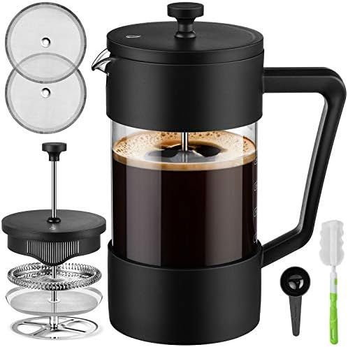 Veken French Press Coffee & Tea Maker 34oz, Thickened Borosilicate Glass Coffee Press with 3 Filt... | Amazon (US)
