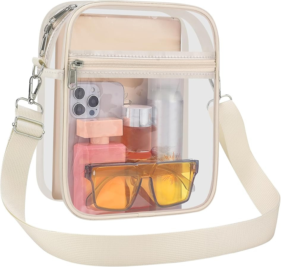 USPECLARE Clear Purse Stadium Transparent Messenger Bag Stadium Approved for Men and Women Clear ... | Amazon (US)