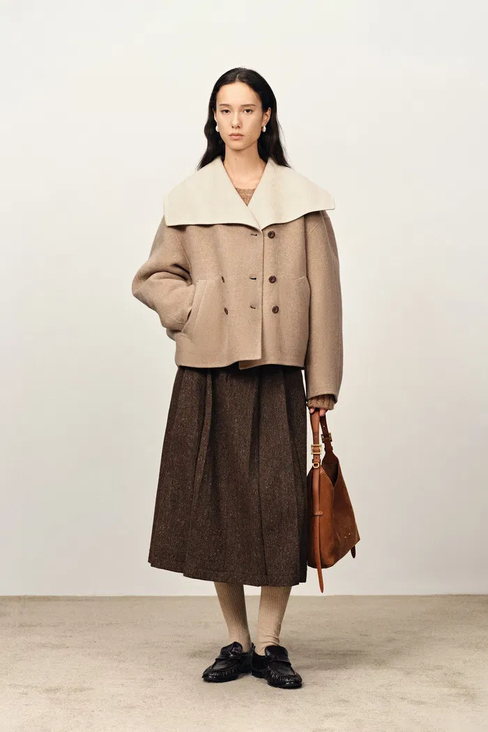 Day Coccon Large Lapel Coat in Double Faced Wool | Fabrique