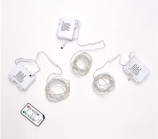 Bethlehem Lights Set of 3 Metallic Fairy Lights - QVC.com | QVC