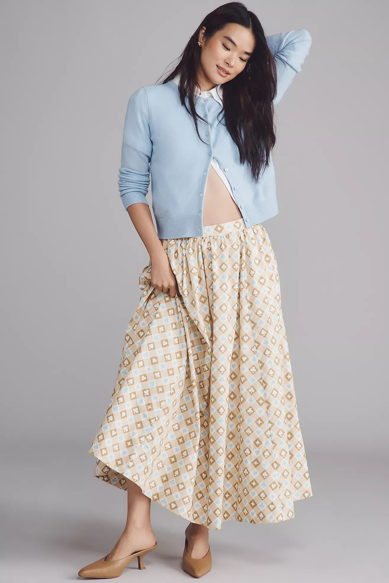 The Jacie Poplin Printed Maxi Skirt by Maeve | Anthropologie (US)