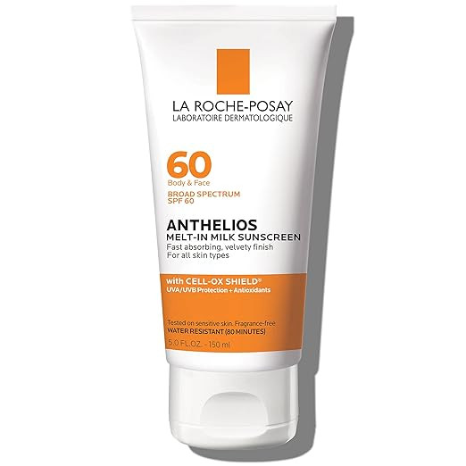 La Roche-Posay Anthelios Melt-In Milk Body & Face Sunscreen SPF 60, Oil Free Sunscreen for Sensit... | Amazon (US)