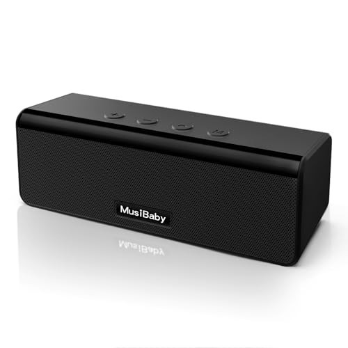 Musibaby Small Bluetooth Speaker, Gifts for Women Mothers Mom Wife Her Waterproof Portable Speakers Wireless with Stereo Sound, Dual Pairing, 24HRs Playtime, for Home/Party/Outdoor (Black) | Amazon (US)