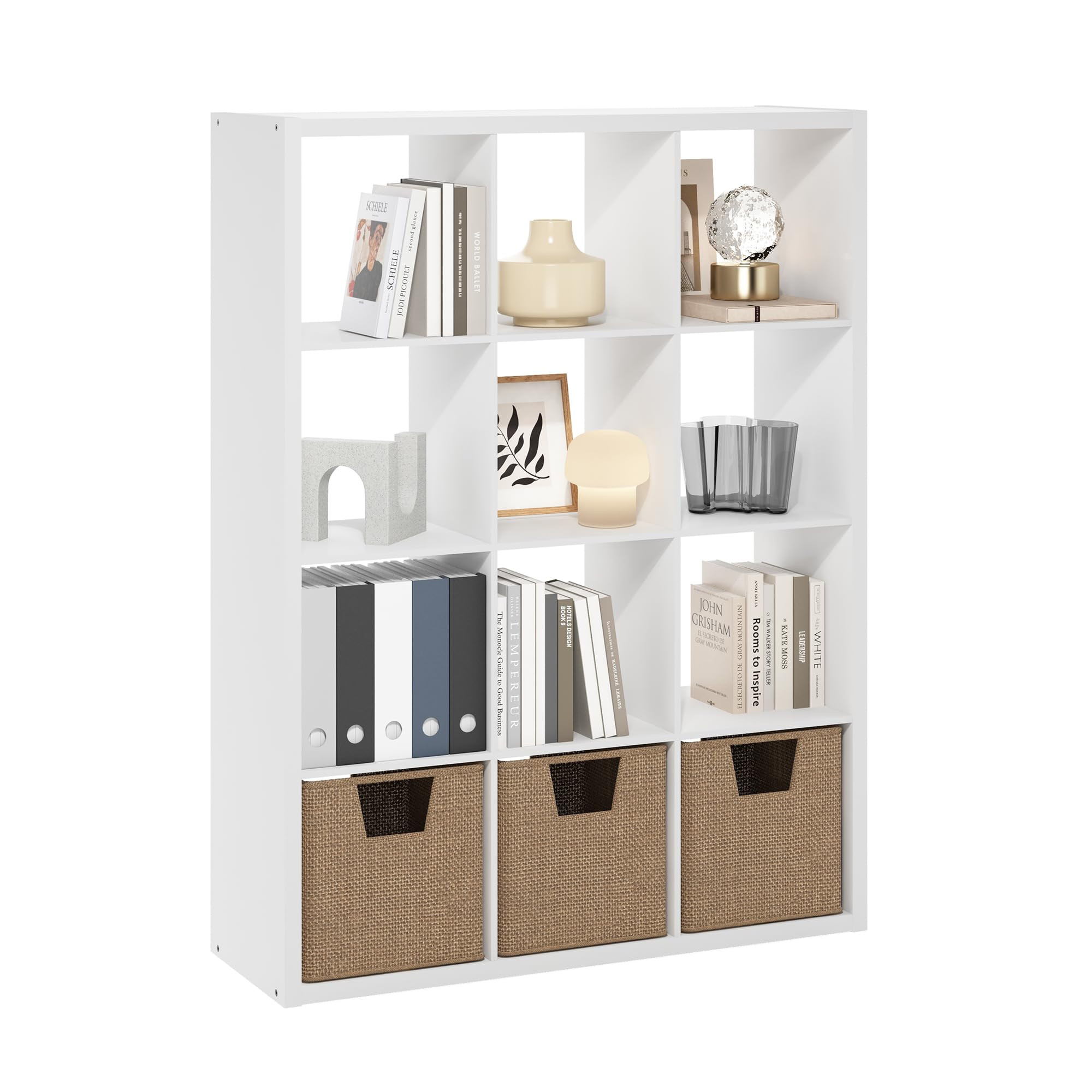 Furinno Cubicle Open Back Decorative Cube Storage Organizer, 12-Cube, White | Amazon (US)