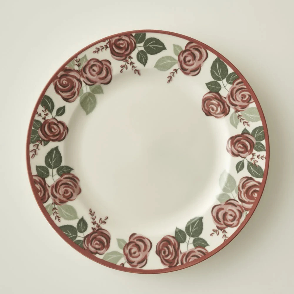 Rose Porcelain Dinner Plate - Rose Rim | Bella Maison USA