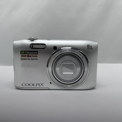 Nikon COOLPIX S3600 20.1MP 8x Compact Digital Camera Silver (No Charger) EUC | eBay US