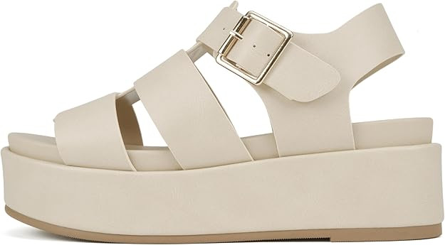 Soda "Bossi ~ Women Round Toe Flatform Fisherman Wedge Sandals with Adjustable Buckle | Amazon (US)