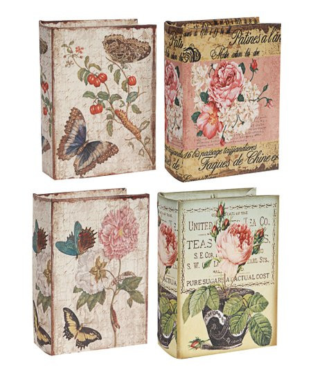Vintage Romantic Book Box - Set of Four | Zulily