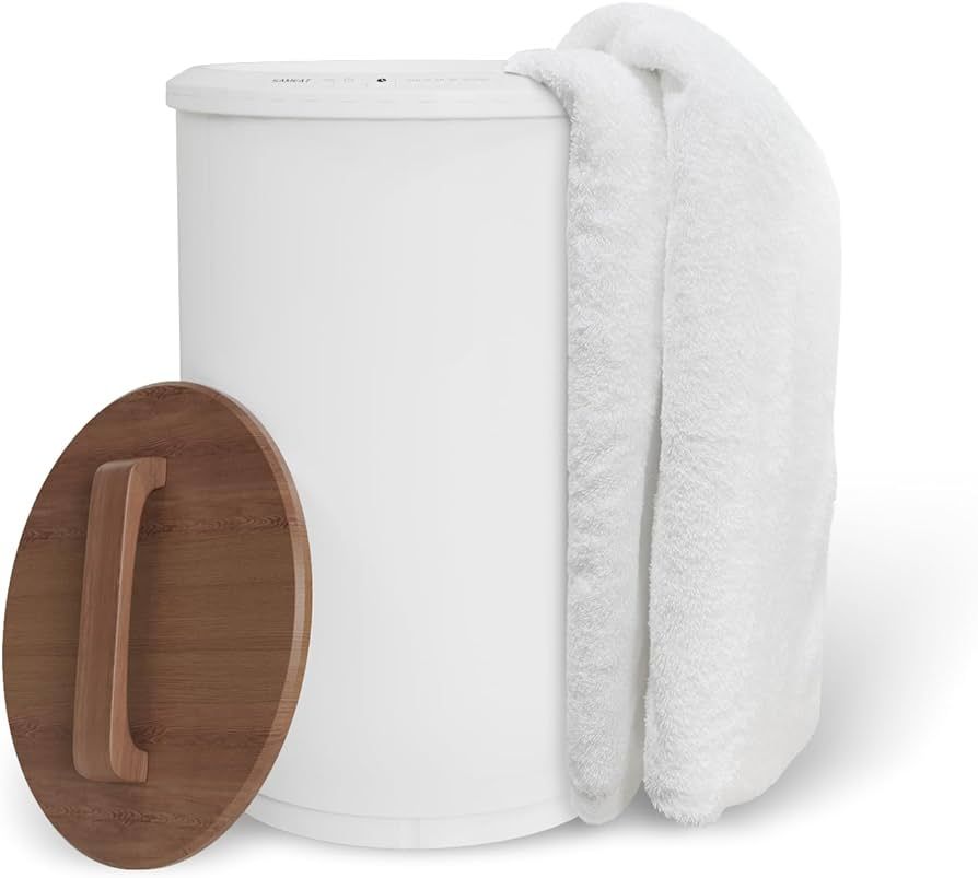 Large Towel Warmer for Bathroom - Heated Towel Warmers Bucket, Wooden Lid, Auto Shut Off, Fits Up... | Amazon (US)