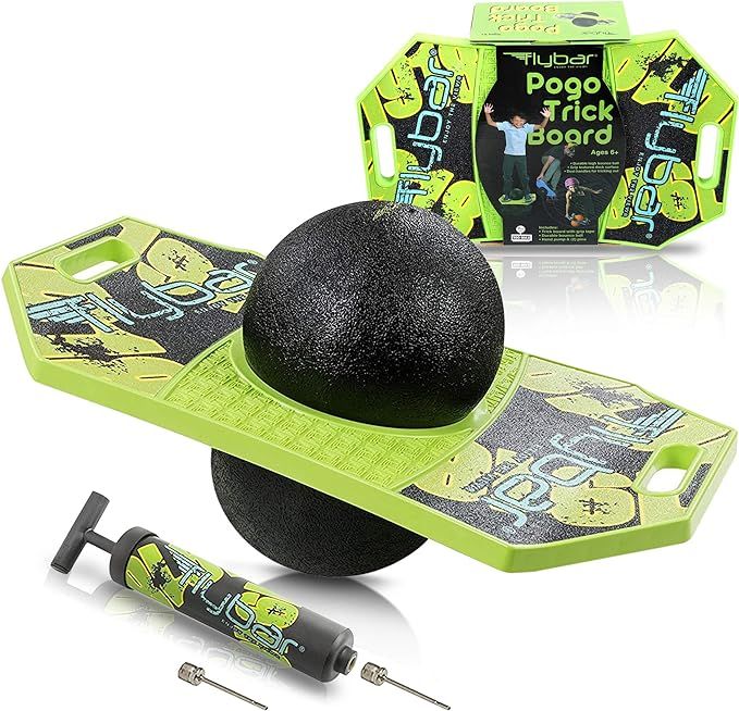 Flybar Pogo Ball for Kids, Jump Trick Bounce Board with Pump and Strong Grip Deck | Amazon (US)