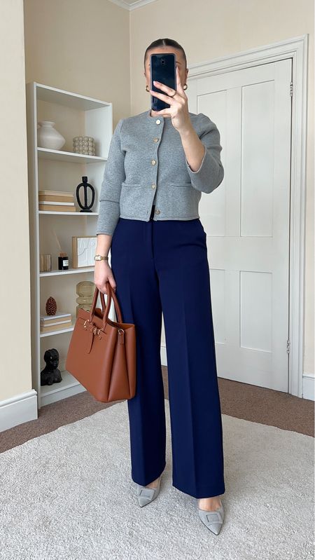 Classic & chic Spring workwear outfit. Cardigan is from Abercrombie, wearing size S. Trousers are from &Other Stories, wearing size UK10. 

#LTKspring #LTKworkwear #LTKmodest