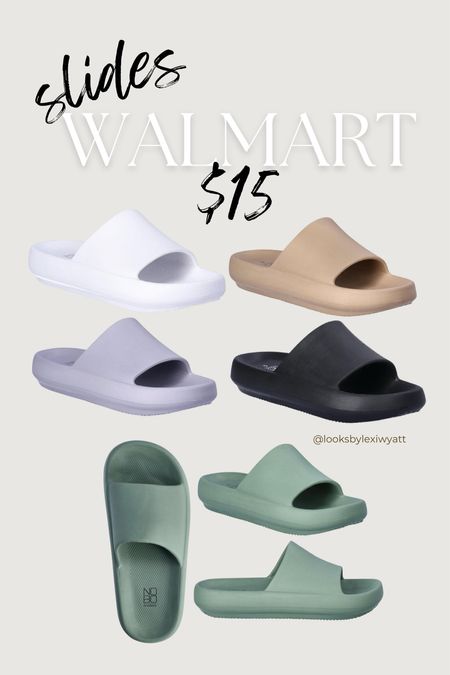Affordable summer slides for the beach and pool days ☀️ 
$15 from Walmart!
