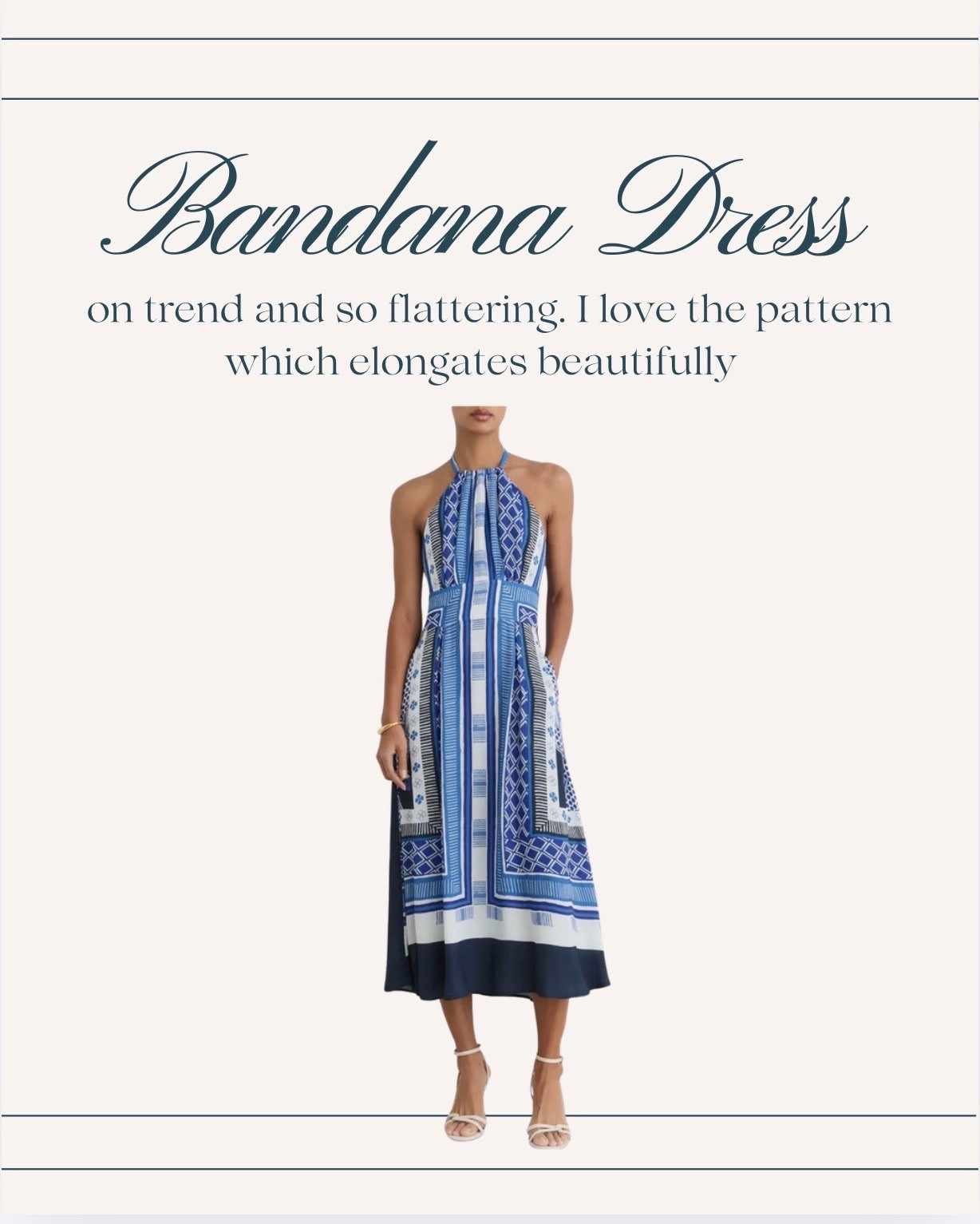 Love this elevated bandana dress! The blue colors and the silhouette is just stunning and perfect to add to your summer wardrobe! s

#LTKOver40 #LTKMidsize #LTKSeasonal