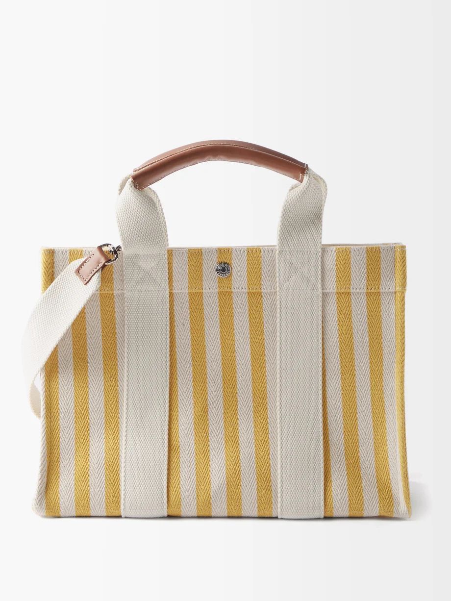 Tote M striped canvas and leather tote bag | Rue De Verneuil | Matches (US)