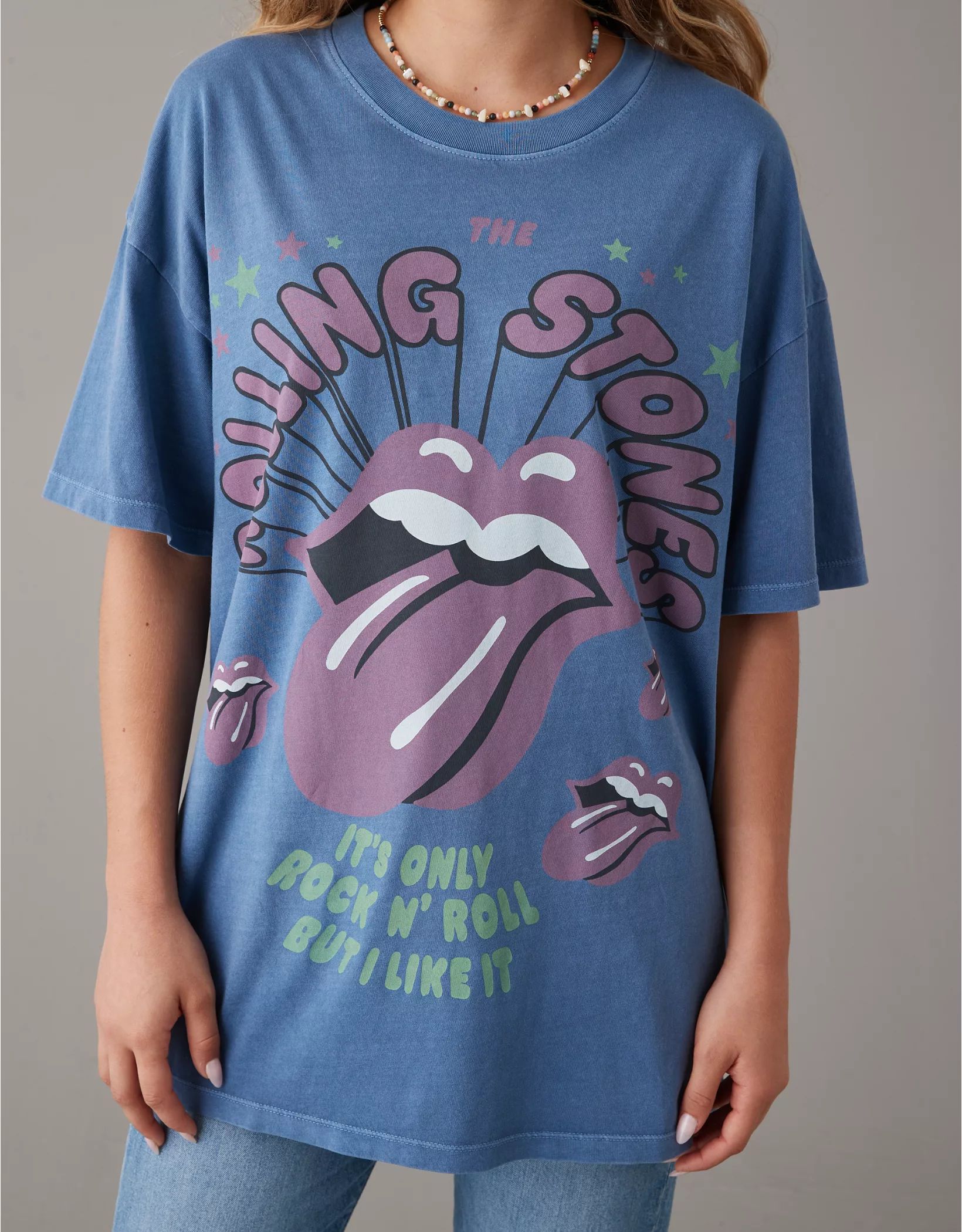 AE Oversized Rolling Stones Graphic Tee | American Eagle Outfitters (US & CA)
