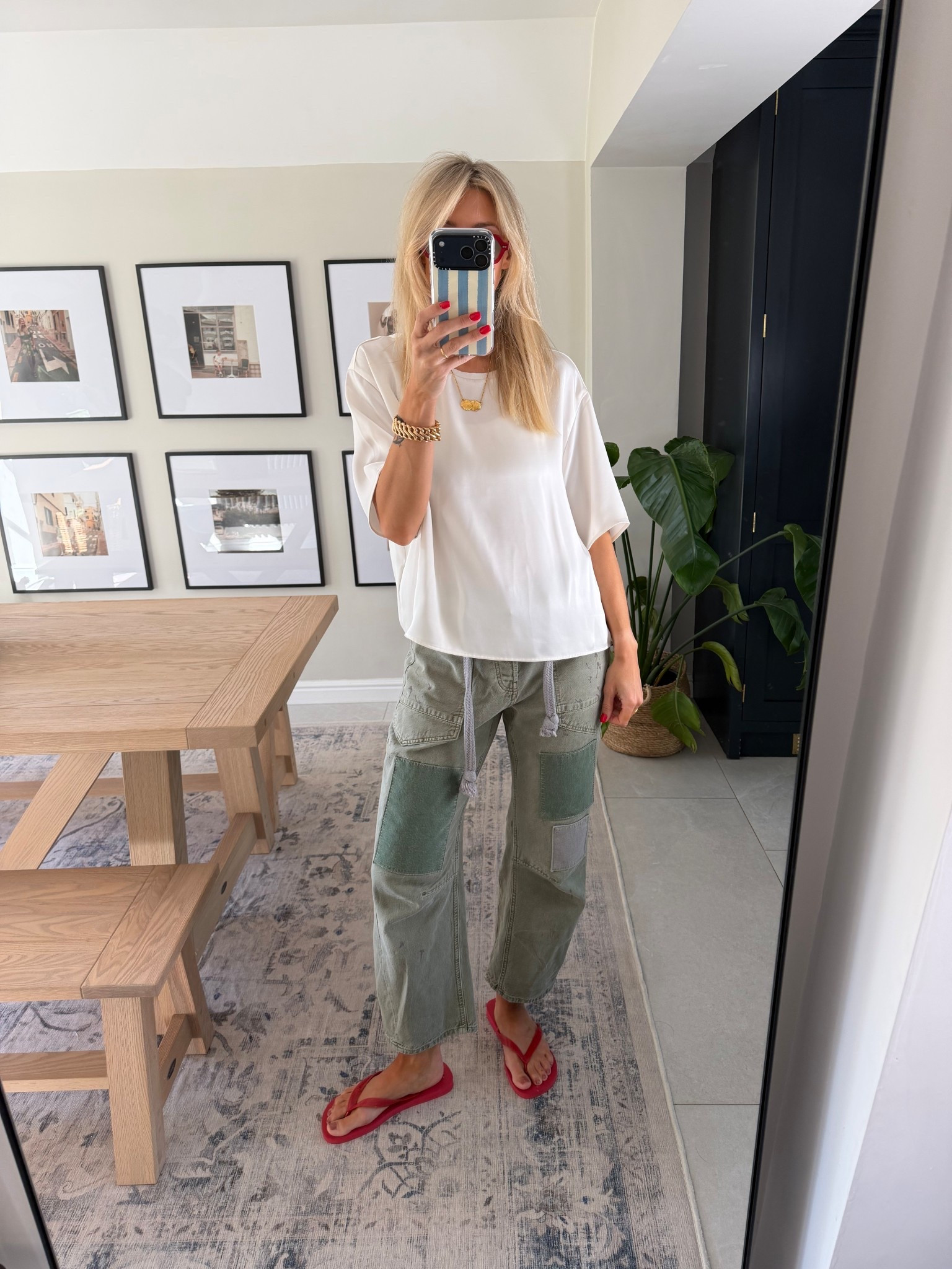 Simple cargo trousers outfit with a silky tee 

#LTKspring #LTKuk