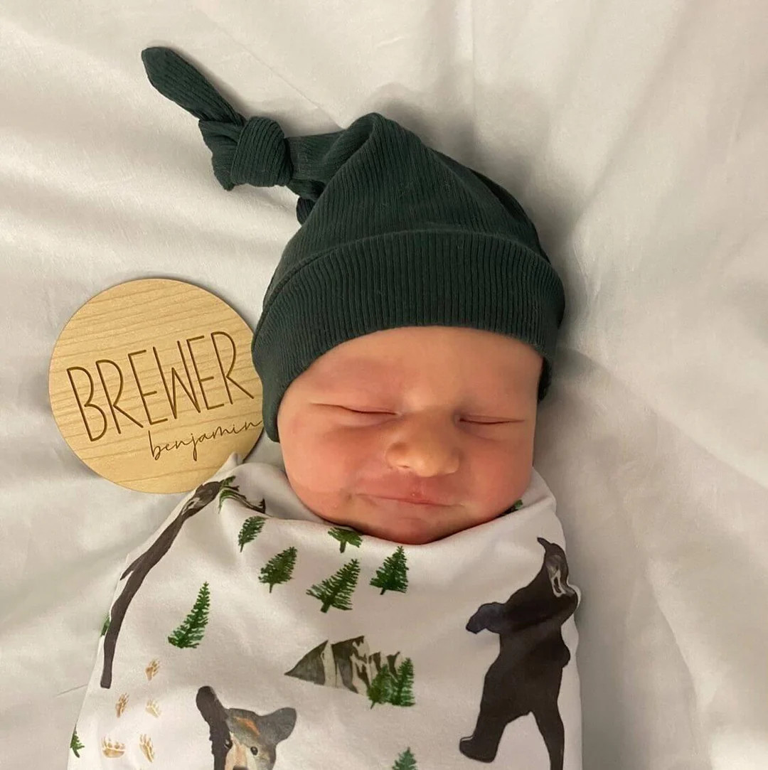 Forest Green Ribbed Bamboo Knotted Hat | Caden Lane