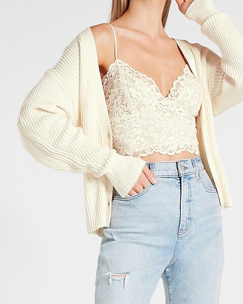 Allover Lace Cropped Cami | Express