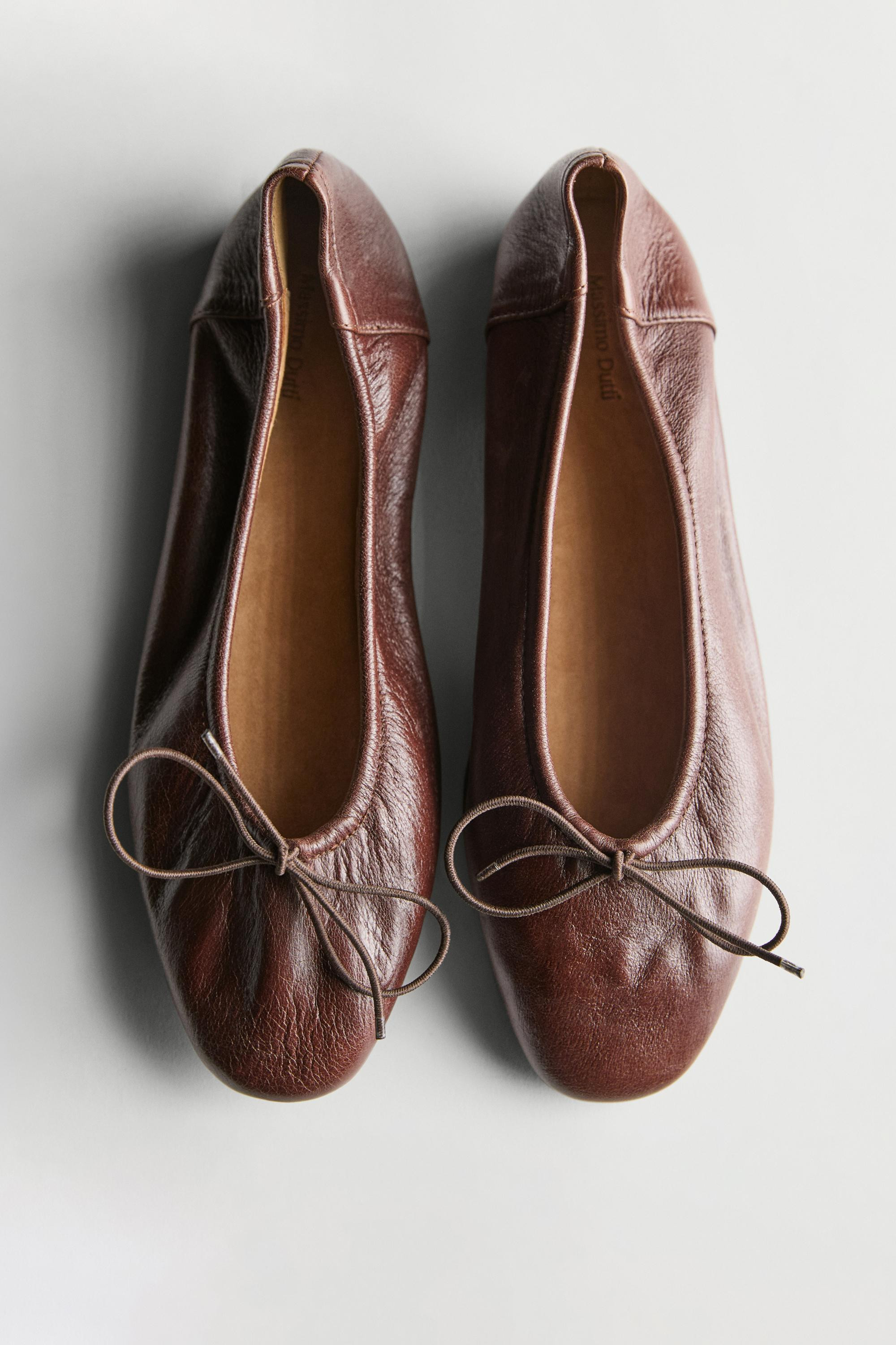 Gathered ballet flats with bow | Massimo Dutti UK