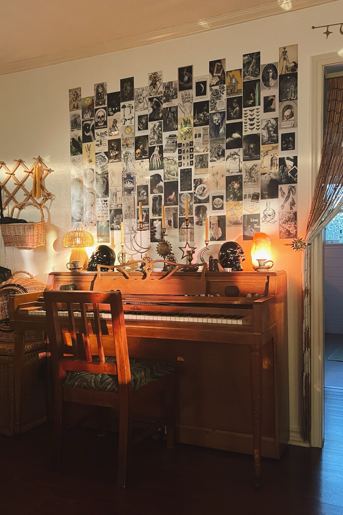 admiring this spooky wall collage at golden hour 💀✨ free download of collage on my website 🫀

#LTKFallSale #LTKHome #LTKSeasonal