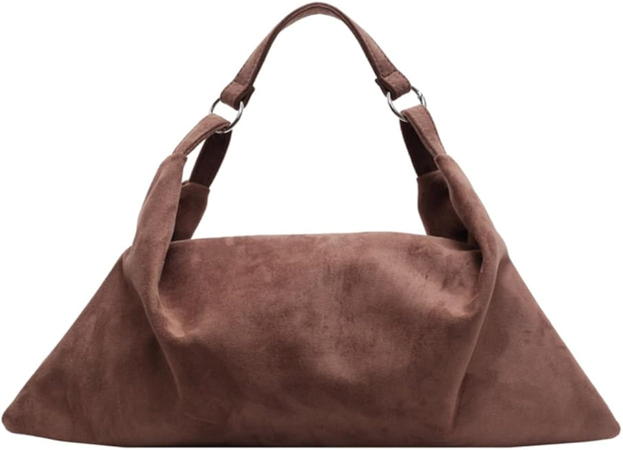 Women Tote Bag Shoulder Satchel Bag Large Capacity Faux Suede Top Handle Bag Retro Fashion Should... | Amazon (US)