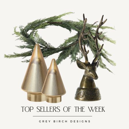 Top sellers of the week. Realistic affordable garland, brass deer head and gold glass trees

#LTKHoliday #LTKSeasonal #LTKhome