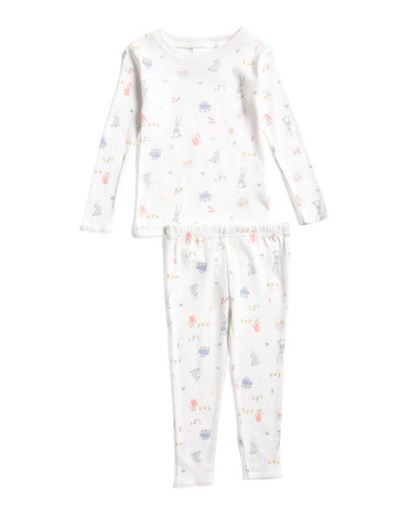 Toddlers 2pc Pima Cotton Easter Print Pajama Set | TJ Maxx