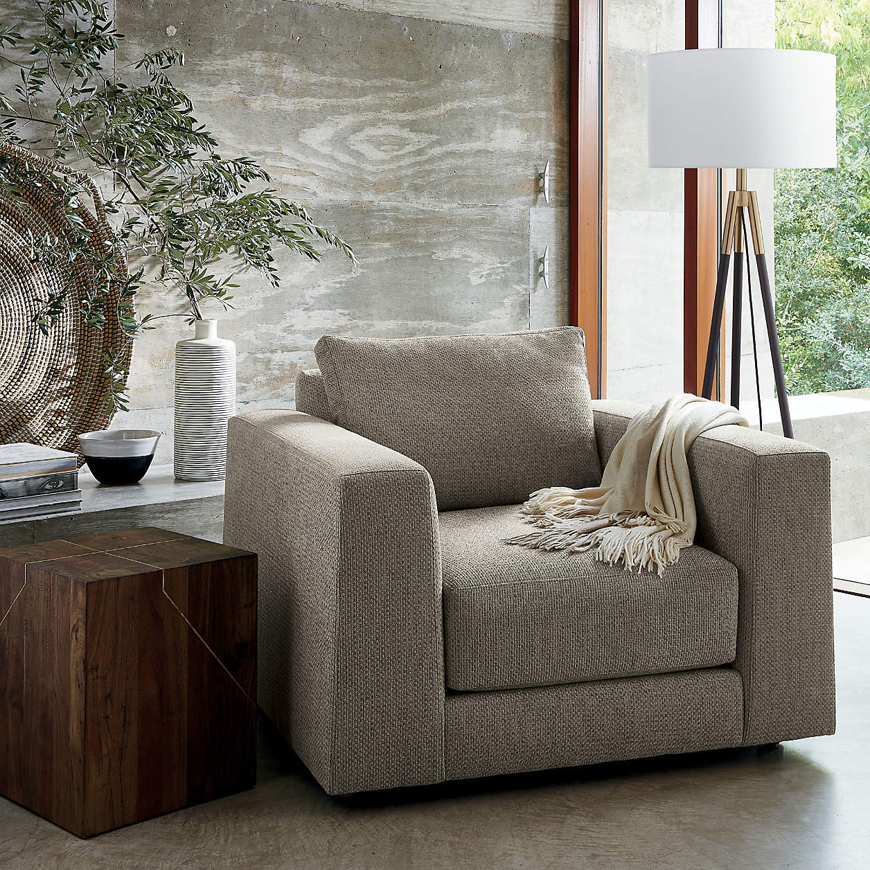 Hyde Brass and Bronze Metal Tripod Floor Lamp 61.5" + Reviews | Crate & Barrel | Crate & Barrel