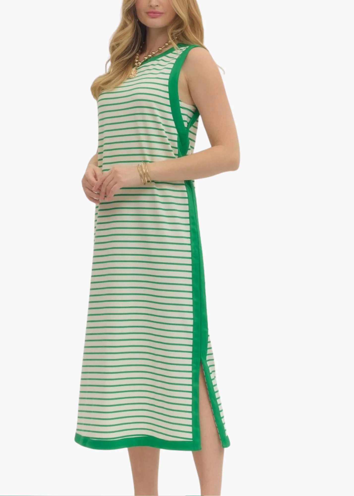 Taylor Midi Dress in Green | Poppy and Pink