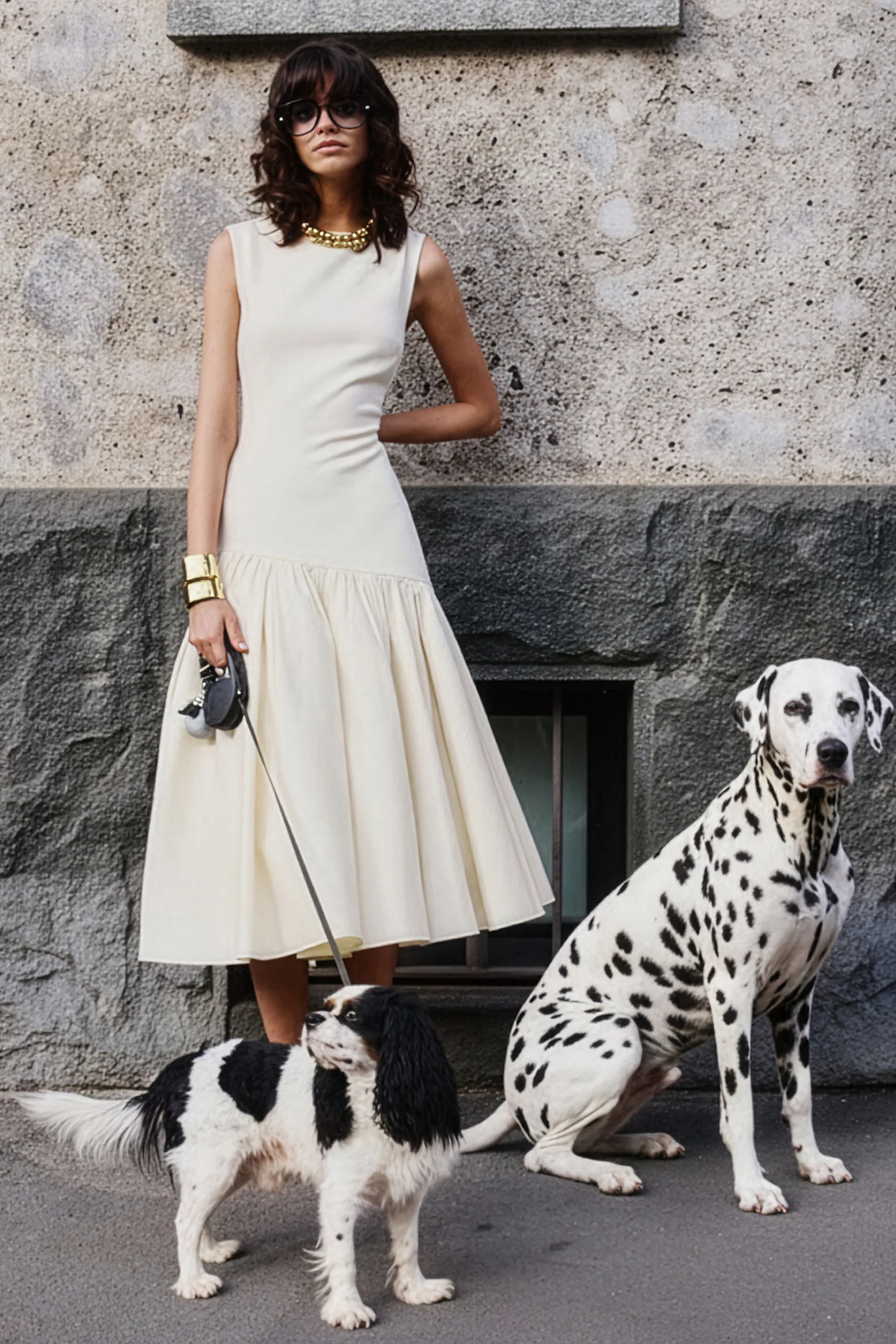 Fantasia | Cream Boat-Neck Midi Dress With Asymmetric Drop-Waist | Club L London