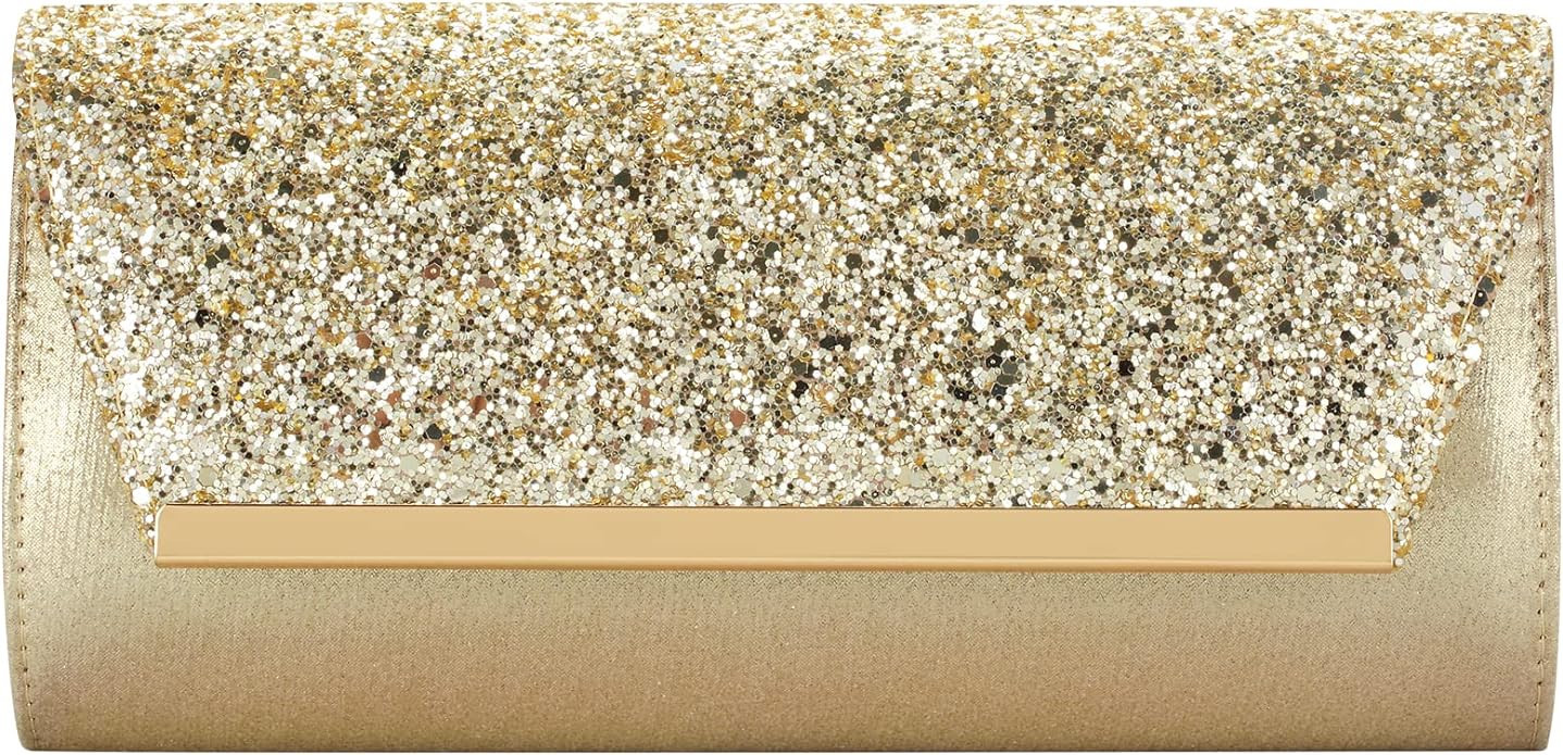 Savatano gold clutch,gold clutch purses for women evening wedding cocktail party evening bag shou... | Amazon (US)