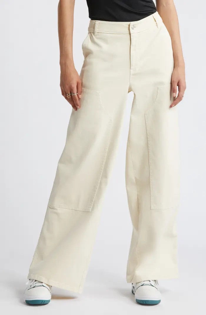 Mid Rise Wide Leg Twill Carpenter Pants | Nordstrom