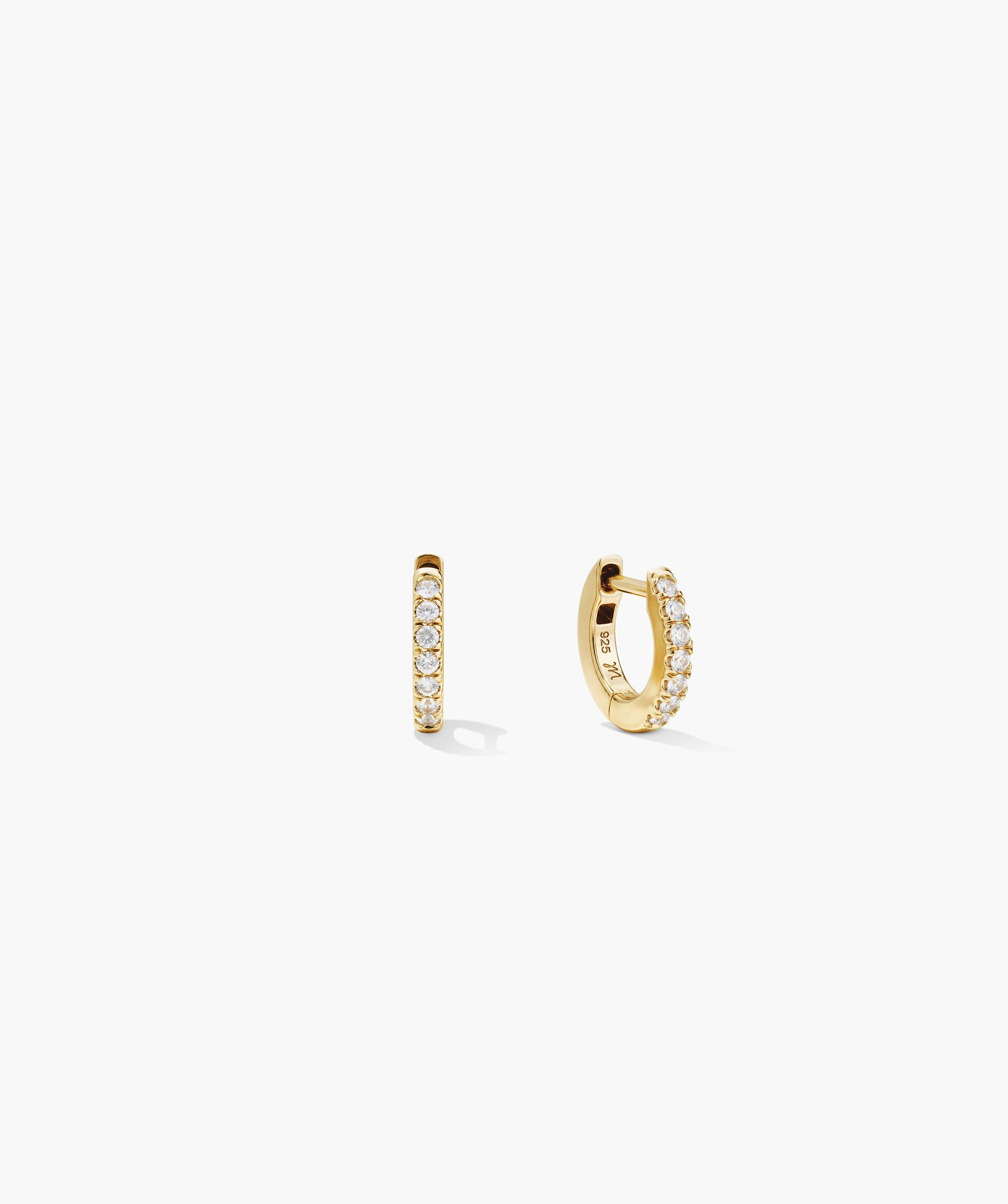 Pavé Lab Grown Sapphire Huggie Hoops | Mejuri | Mejuri Fine Crew