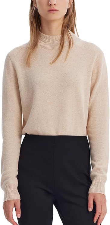 GOELIA Women's Seamless 100% Wool Sweater, Long Sleeve Crewneck Sweater Fall Winter Pullover for ... | Amazon (US)
