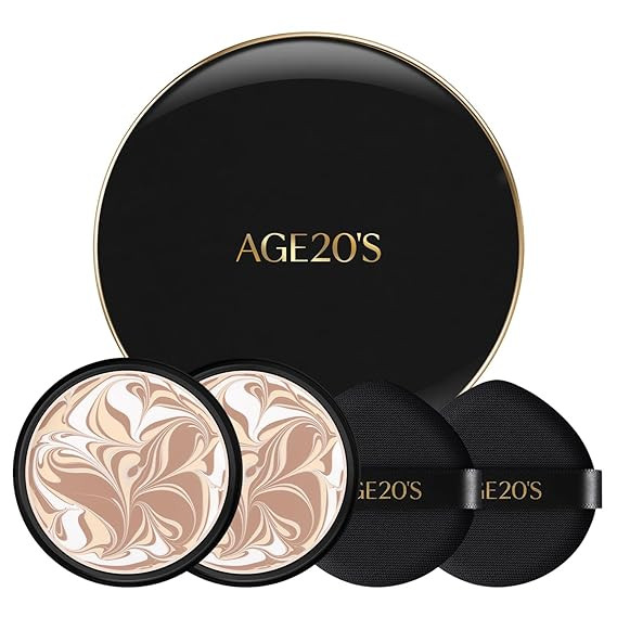 AGE20'S Signature Essence Pact SPF 50+ | Pack of 2 | 23W BEIGE | Cream Foundation, Dewy Finish, N... | Amazon (US)