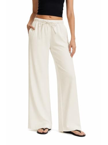 AnotherChill Women's Wide Leg Crepe Pants, Wrinkle-Resistant Travel Pants | Amazon (US)