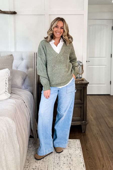 Grab your items by 1pm EST 12/20 to get them by Christmas! This sweater  dream soft and what a great basic this button down is! Good quality, flattering fit and longer scoop hem perfect for leggings! 
Small sweater & button down 
8 short jeans but I bought another pair in a 6s to try them..they have stretch! 

#LTKsalealert #LTKfindsunder50 #LTKHoliday