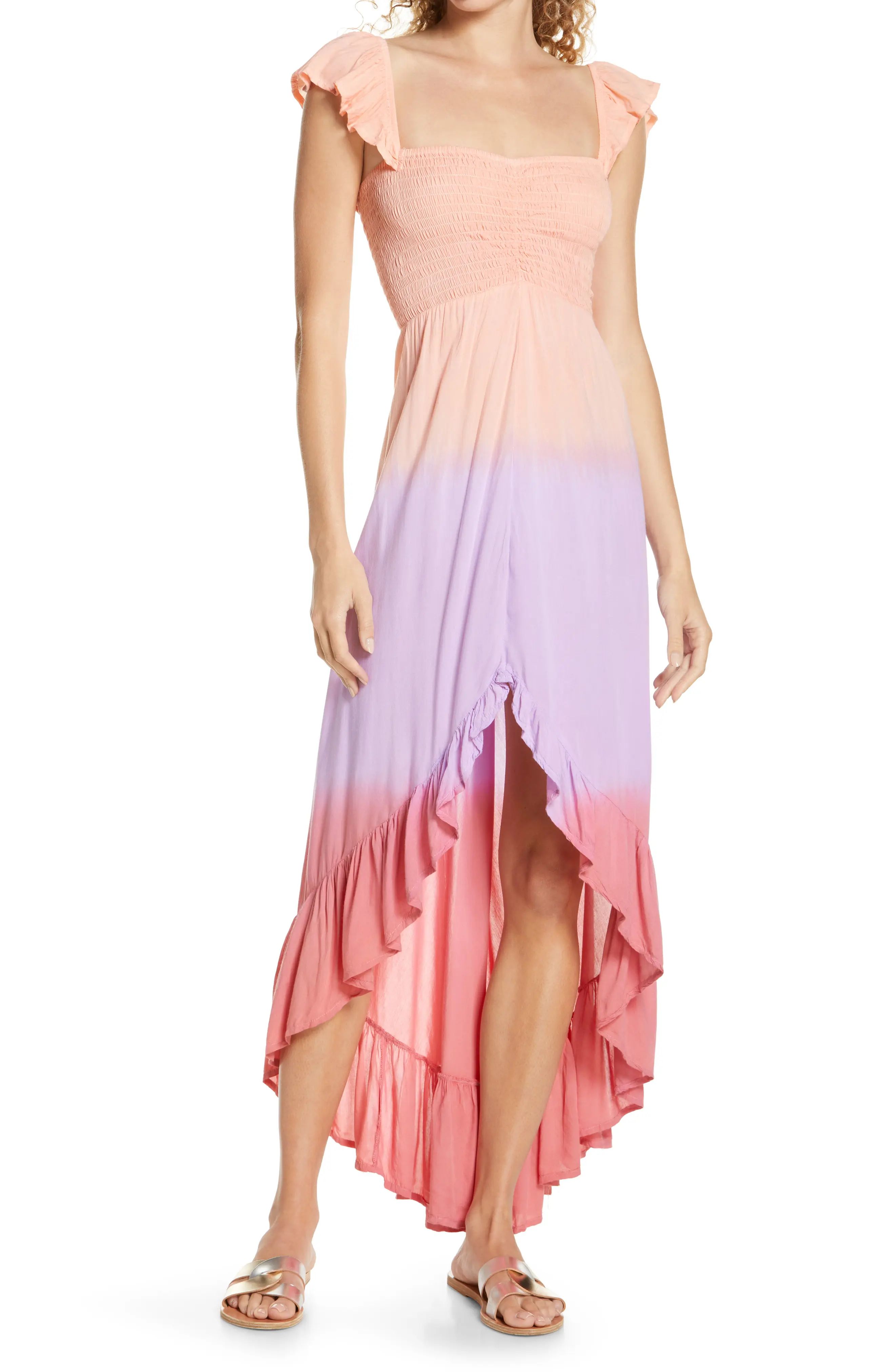 Tiare Hawaii Brooklyn Maxi Dress in Gradasi Peach Purple Pink at Nordstrom | Nordstrom