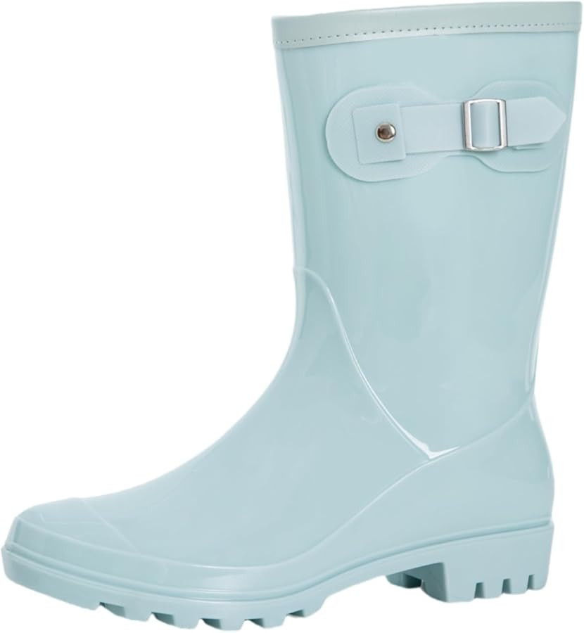 Women's Mid Calf Rain Boots Waterproof Fashion Garden Shoes Anti-slipping Rainboots For Women Com... | Amazon (US)