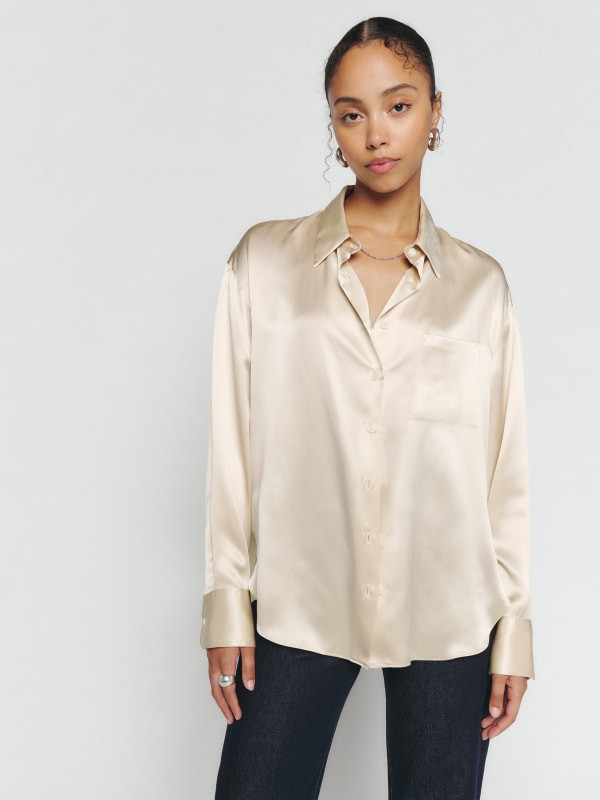 Will Oversized Silk Shirt | Reformation (Global)