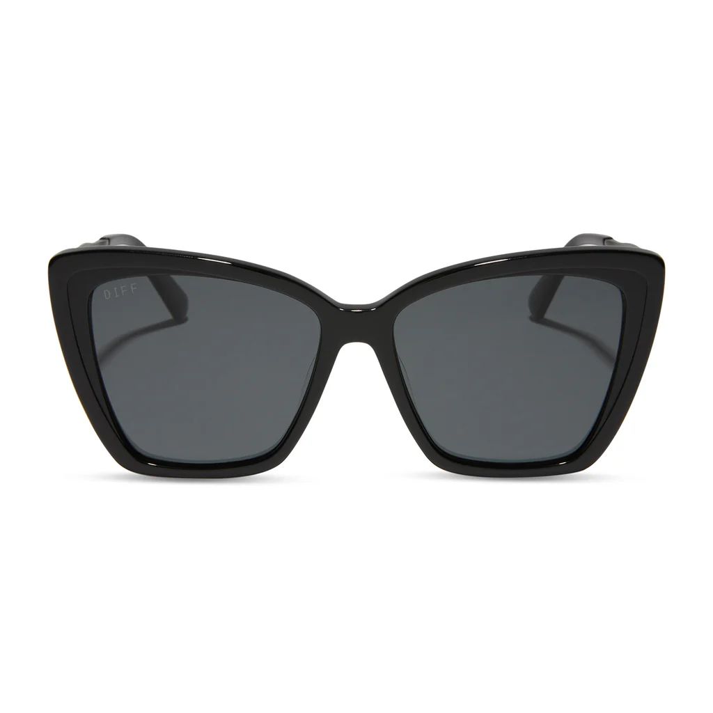 BECKY II - BLACK + DARK SMOKE POLARIZED SUNGLASSES | DIFF Eyewear