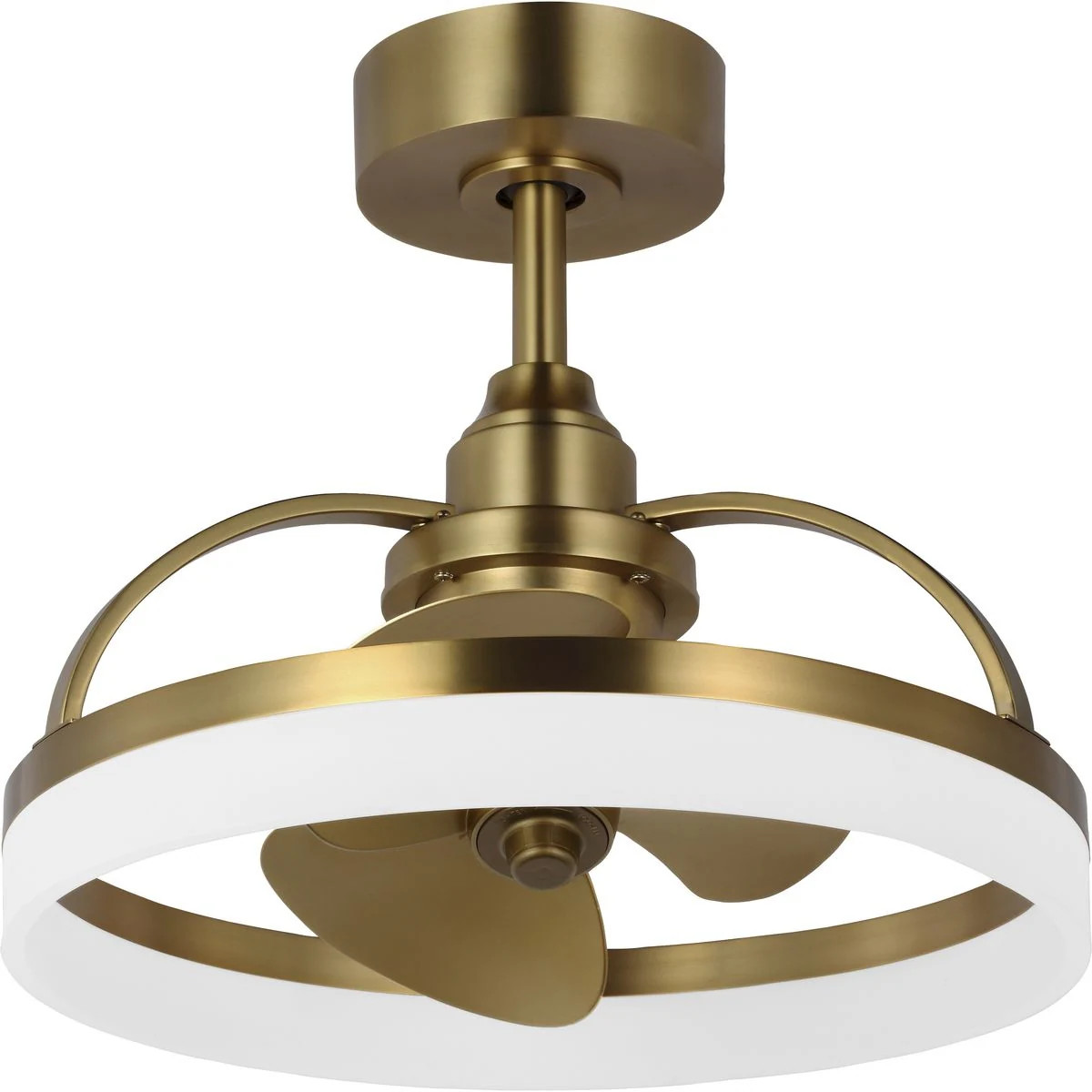 Shear Collection Oscillating Three-Blade Brushed Bronze Ceiling Fan with Gold Blades - 19.75 in x 19.75 in x 8 in | Bed Bath & Beyond