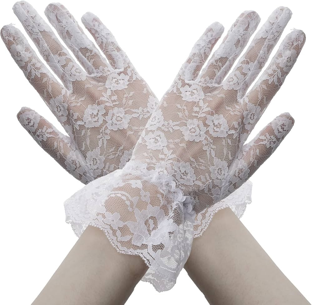 Lace Gloves,Lace Gloves Women,Tea Party Gloves,Bridal Wedding Sunblock Gloves, Opera Prom Hallowe... | Amazon (US)
