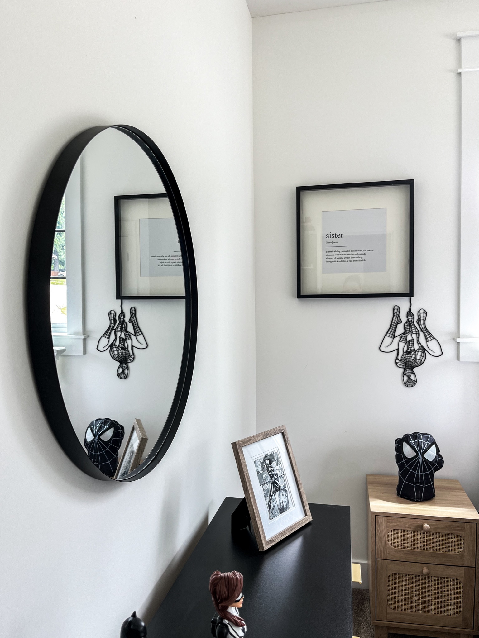 H O M E / hung this 27.5” modern metal round wall mounted mirror in Jade’s room to complete her superhero bedroom makeover 

Walmart | Wayfair | Amazonn

#LTKhome #LTKkids #LTKcanada