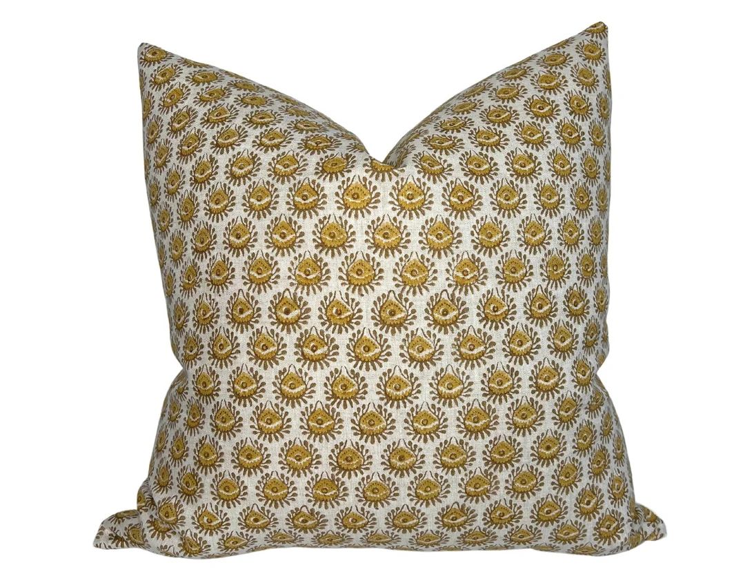 Lyon Pillow Cover in Saffron Designer Pillow Covers - Etsy | Etsy (US)