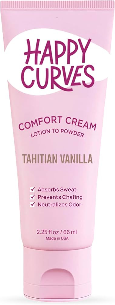 HAPPY CURVES Lotion to Powder Anti Chafing Odor Control Cream for Women: Aluminum-Free Cream for ... | Amazon (US)